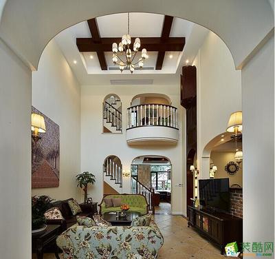 【鑫佰利裝飾】286平米美式鄉(xiāng)村風格別墅住宅裝修案例圖_美式別墅花園_裝酷網(wǎng)裝修效果圖