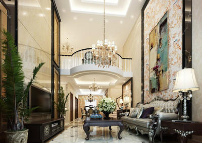 復式別墅精致裝修現(xiàn)代風格設計效果圖