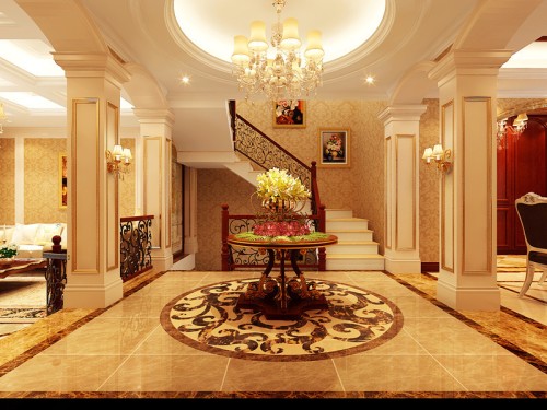 布魯斯別墅350㎡簡歐風格,綠地布魯斯小鎮別墅簡歐風格350平米五居室裝修設計圖片_樣板間_實景圖-搜房網裝修設計網