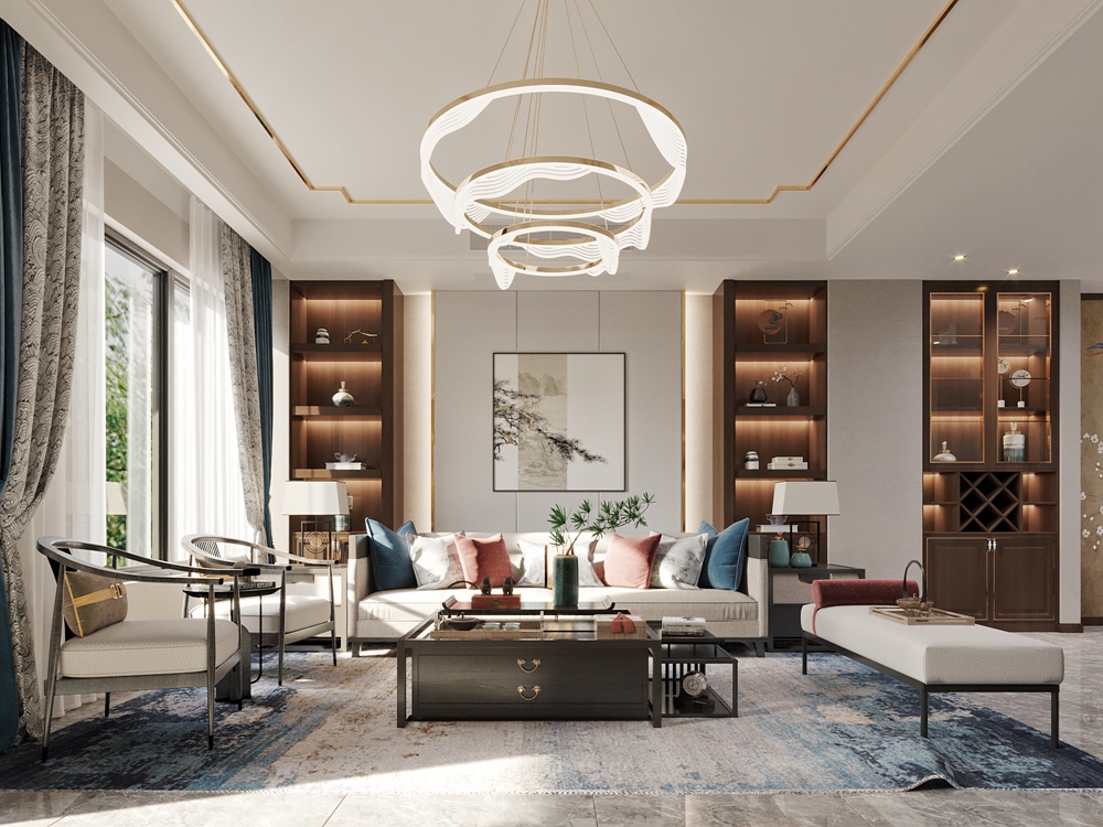 馨泓花園 | 280㎡新中式風格別墅裝修效果圖