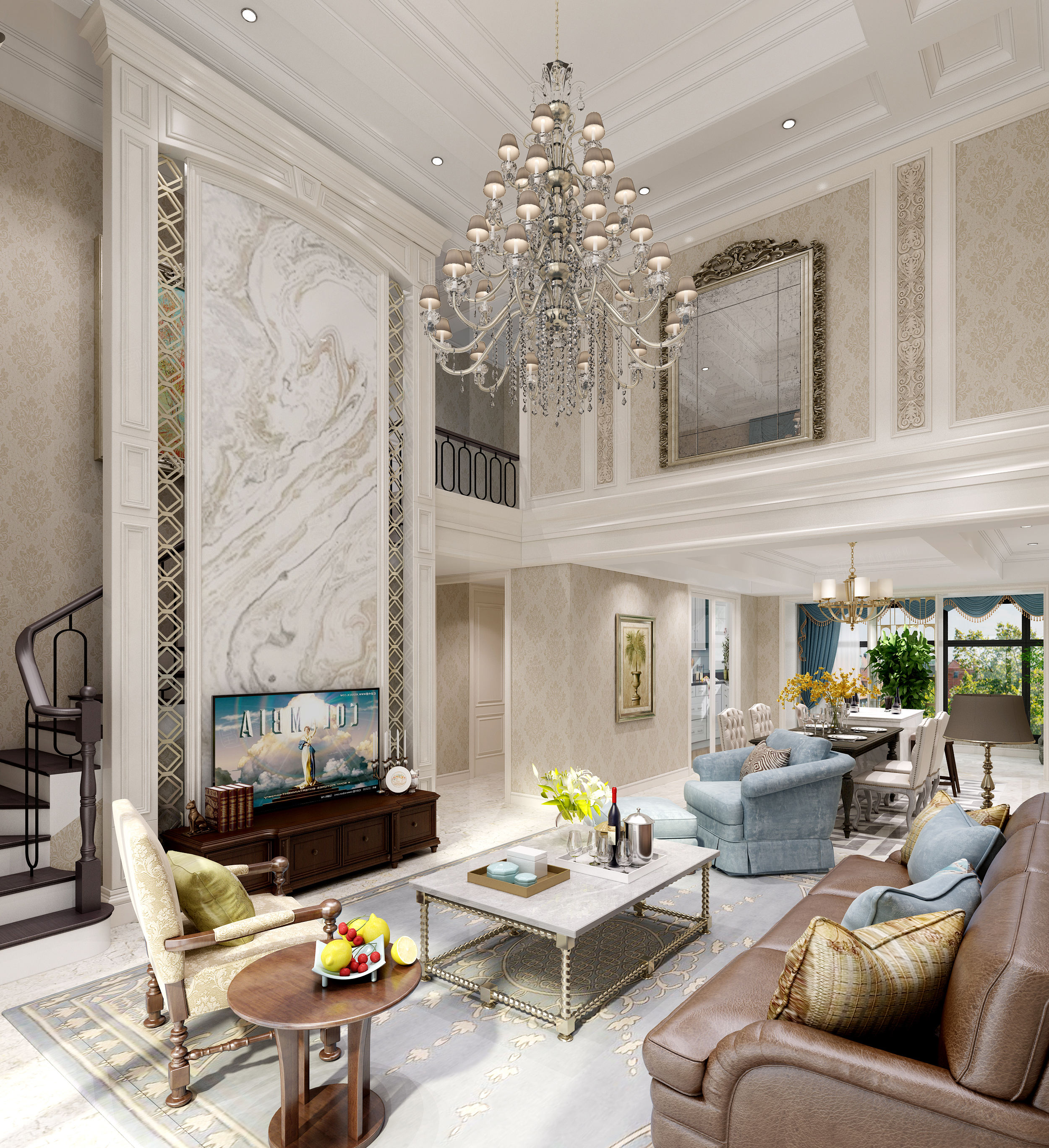 熙龍山院裝修效果圖_別墅裝修價格費用-南京星杰別墅裝修公司