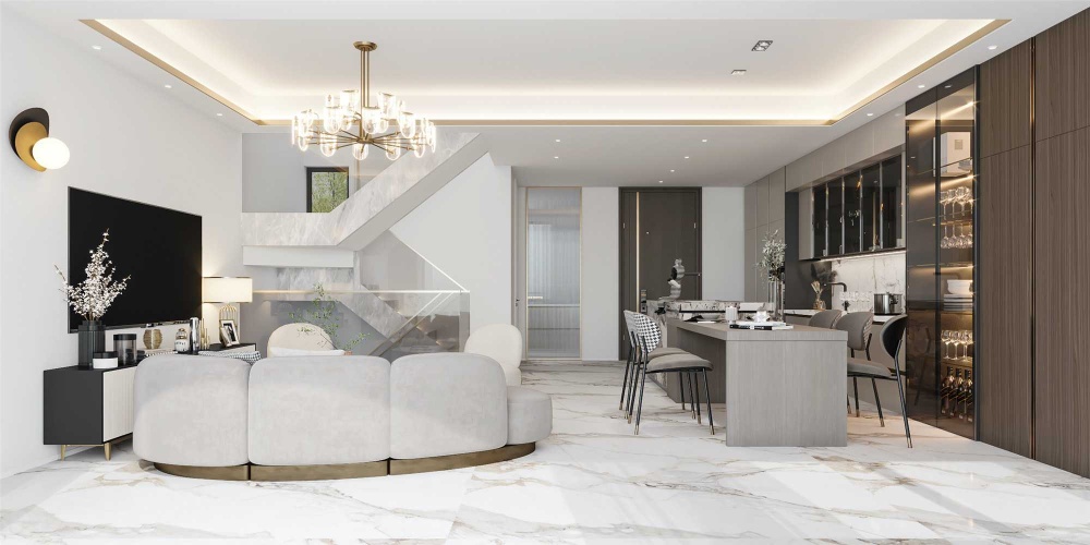 寶山四季都會171平現代簡約風格疊加別墅裝修效果圖