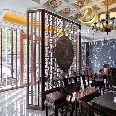 不銹鋼屏風隔斷玫瑰金酒店會所裝飾座屏新品定制