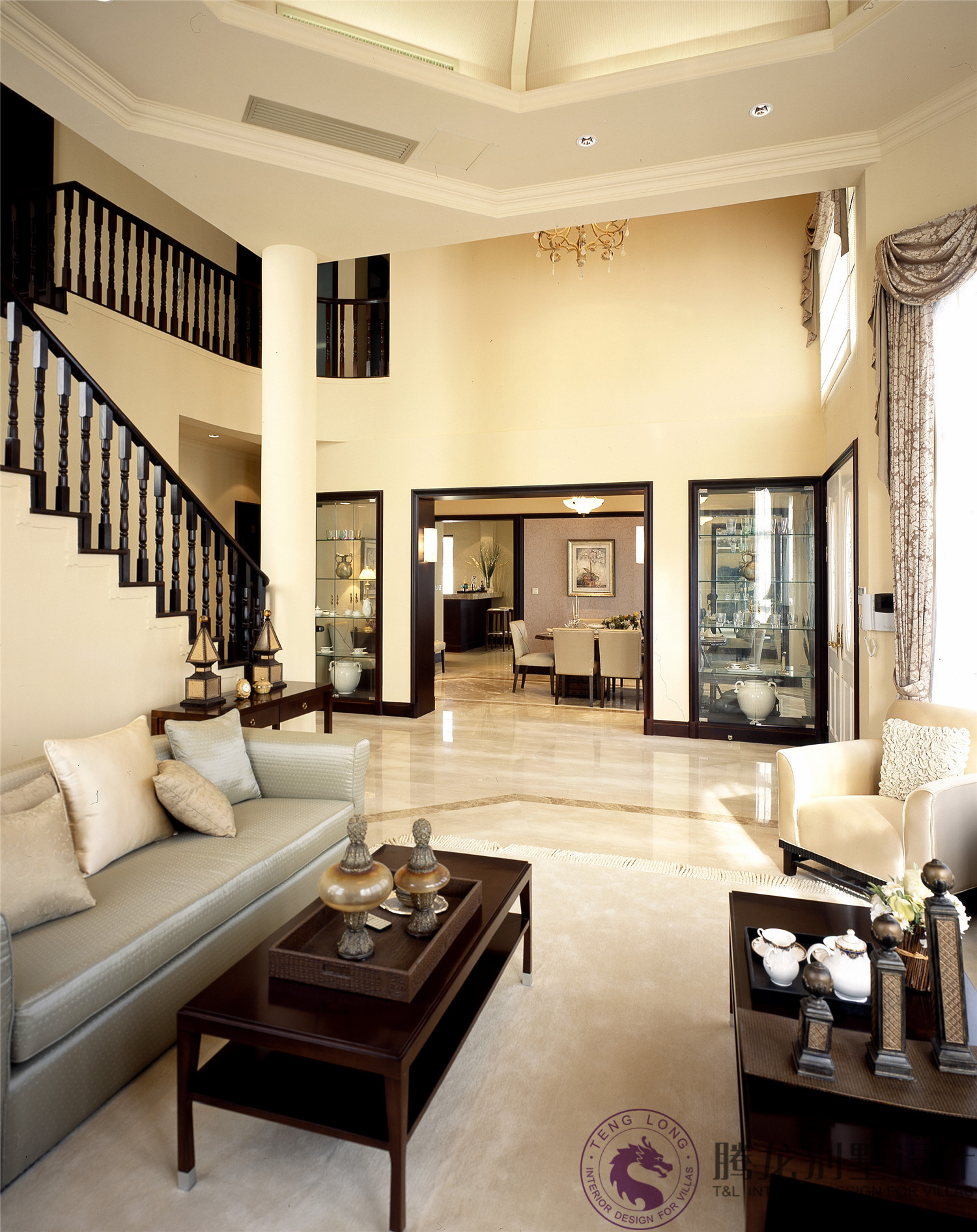 中海翡翠別墅項目裝修美式風格設計,上海騰龍別墅設計作品,歡迎品鑒